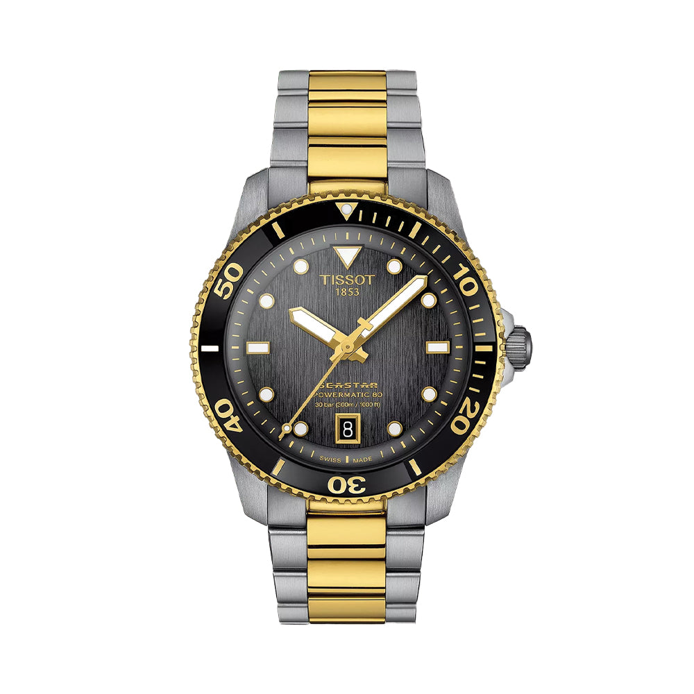 Tissot Seastar 1000 Powermatic 80 40mm - Black on Bracelet